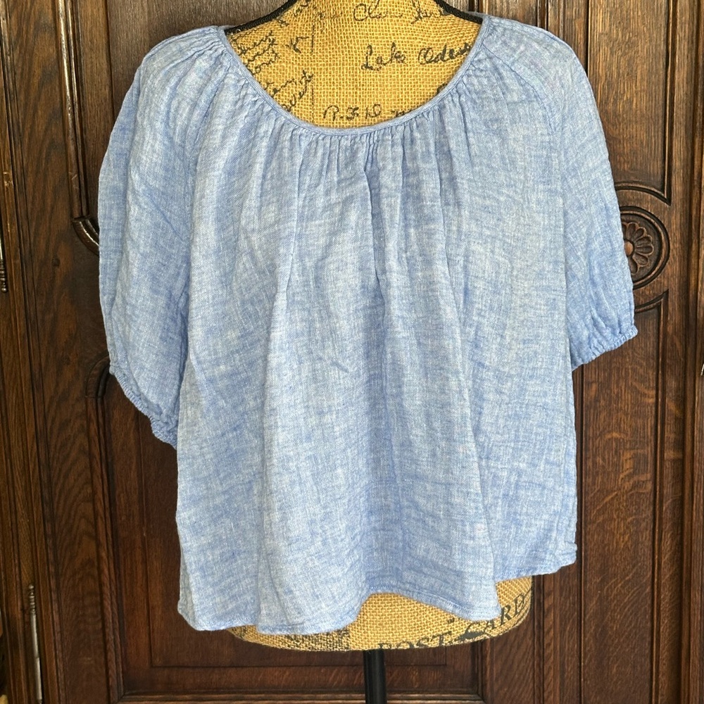 J. Crew Blue Relaxed Boxy Blouse